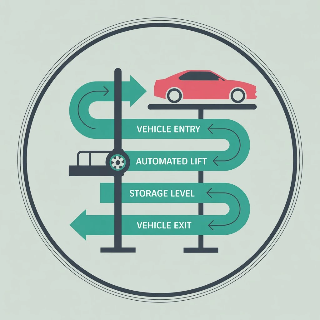 workflow of mechanical parking system
