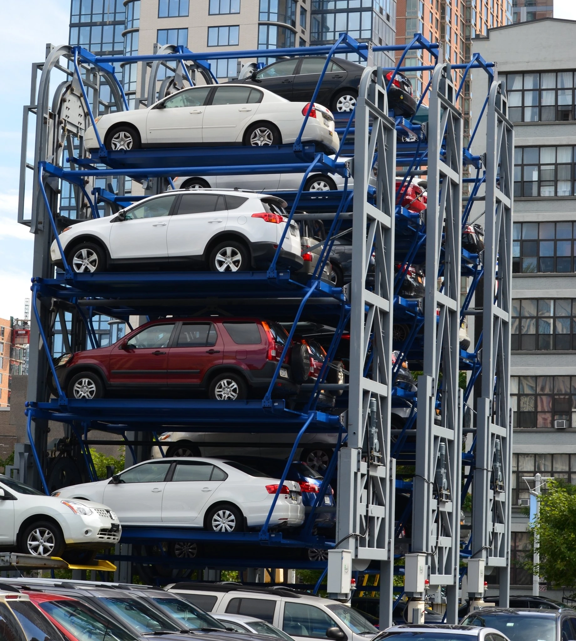 Space-Saving Four-Level Parking Systems